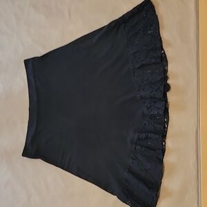 Xylem Size S Black Bamboo, Organic Cotton, Spandex Calypso Ruffle Lace Skirt EUC